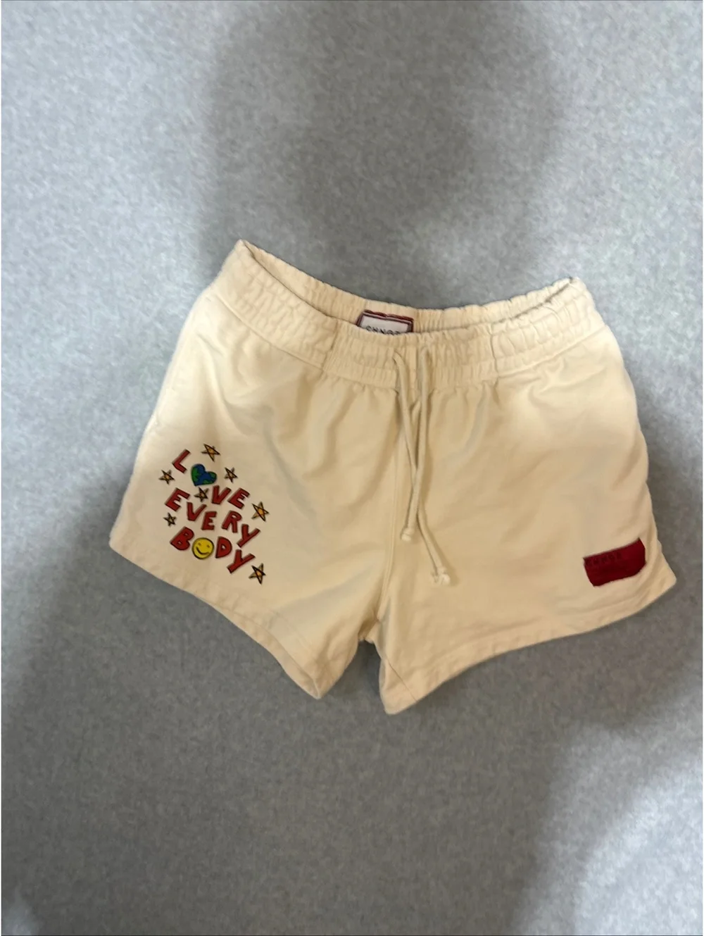 CHNGE Cream 'Love Every Body' Fleece Graphic Sweat Shorts